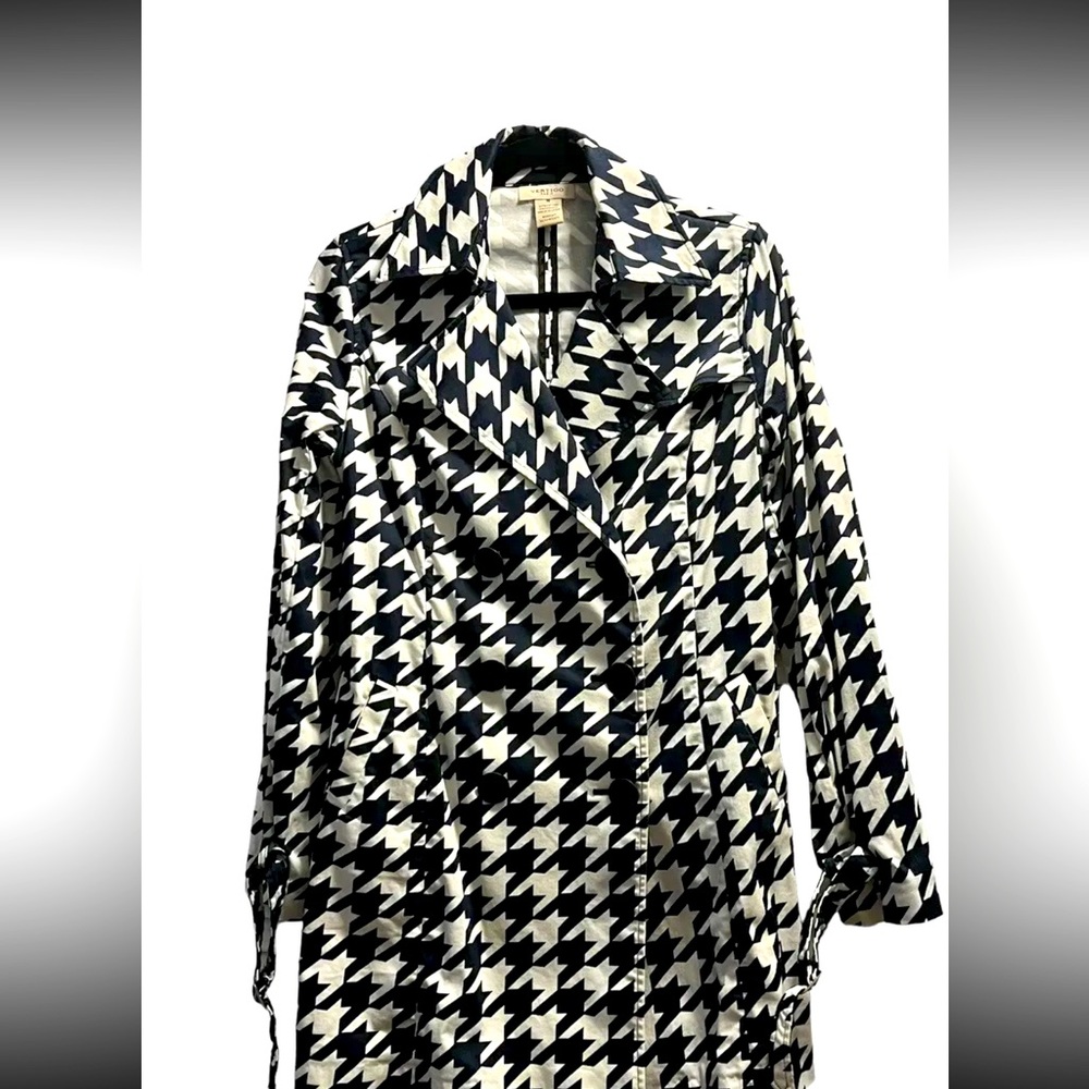 Vertigo Paris Houndstooth Cotton Trenchcoat M